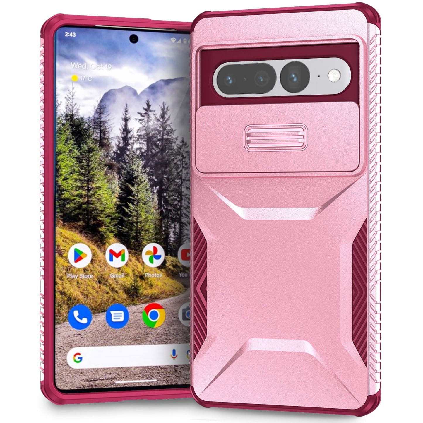 Google Pixel 7 Pro Phone Case with Sliding Camshield | Military-Grade TPU & PC Protective Anti-Scratch Anti-Skid Cover, Durable Shockproof Design