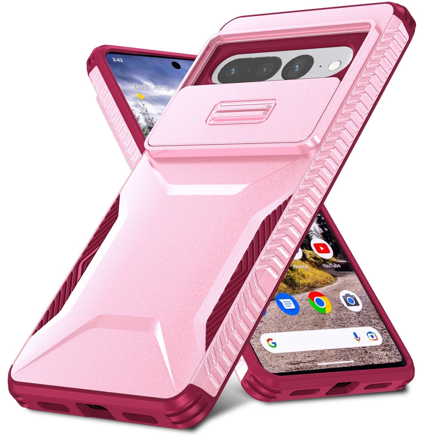 Google Pixel 7 Pro Phone Case with Sliding Camshield | Military-Grade TPU & PC Protective Anti-Scratch Anti-Skid Cover, Durable Shockproof Design