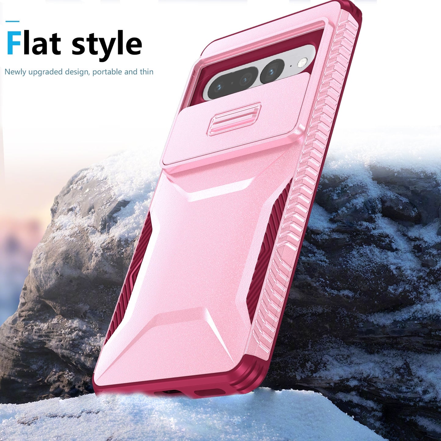 Google Pixel 7 Pro Phone Case with Sliding Camshield | Military-Grade TPU & PC Protective Anti-Scratch Anti-Skid Cover, Durable Shockproof Design