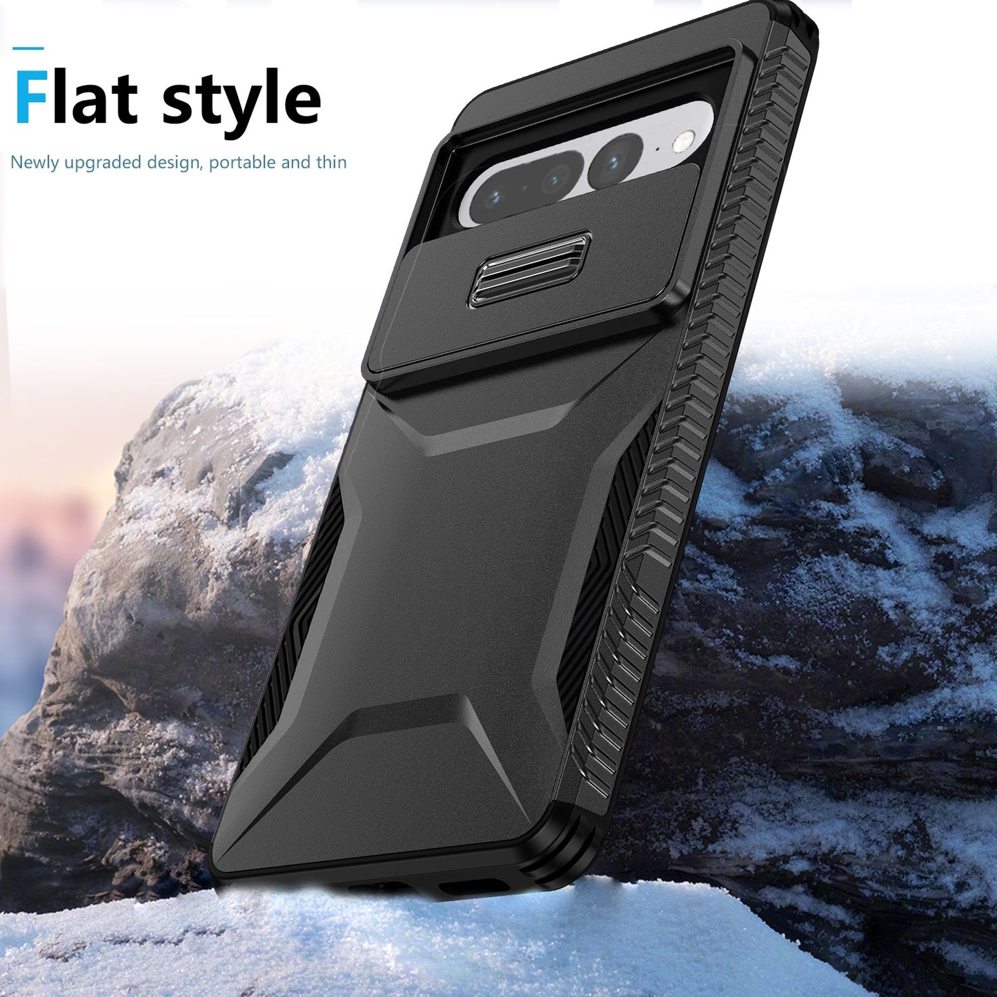 Google Pixel 7 Pro Phone Case with Sliding Camshield | Military-Grade TPU & PC Protective Anti-Scratch Anti-Skid Cover, Durable Shockproof Design