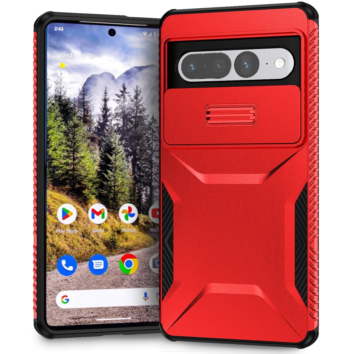 Google Pixel 7 Pro Phone Case with Sliding Camshield | Military-Grade TPU & PC Protective Anti-Scratch Anti-Skid Cover, Durable Shockproof Design