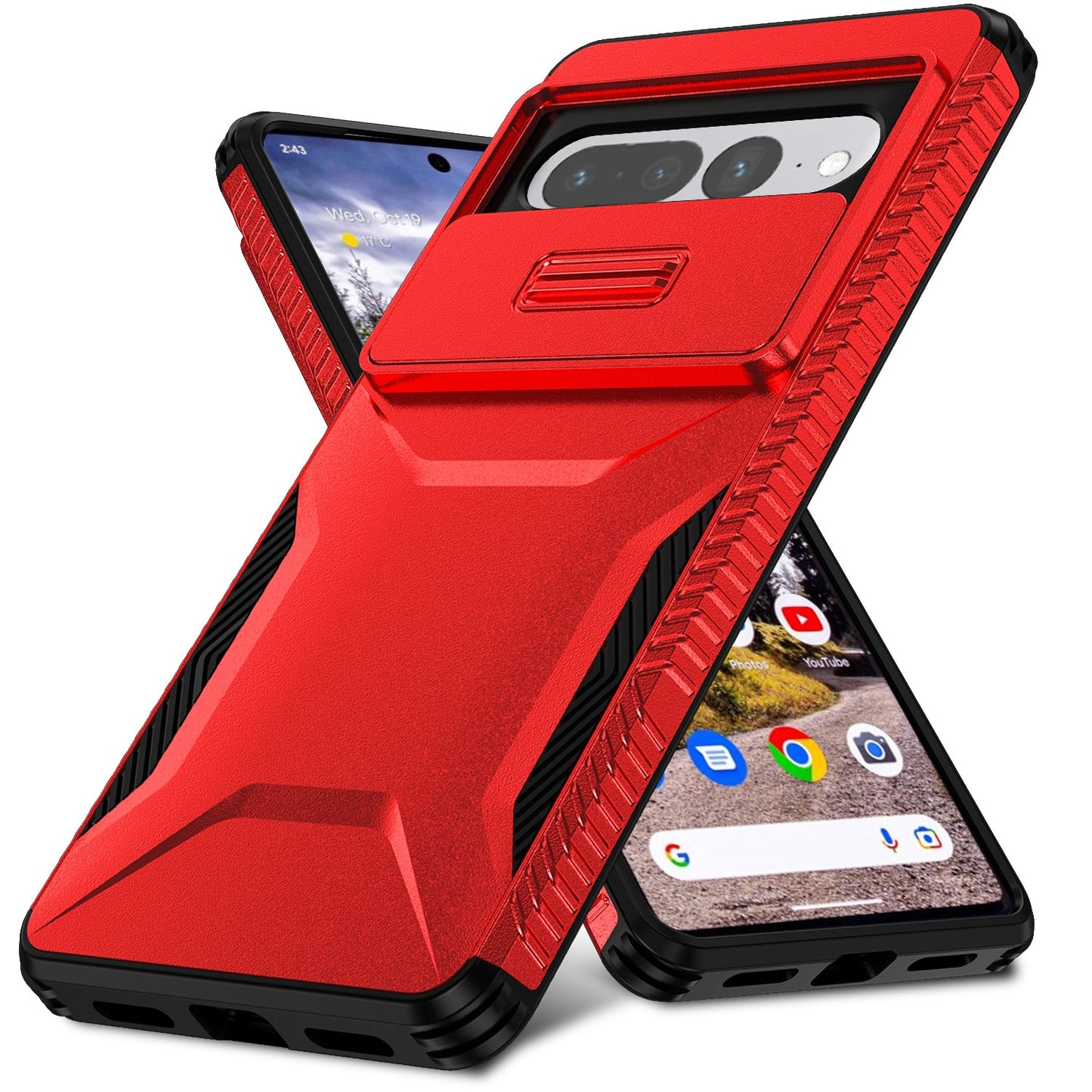 Google Pixel 7 Pro Phone Case with Sliding Camshield | Military-Grade TPU & PC Protective Anti-Scratch Anti-Skid Cover, Durable Shockproof Design