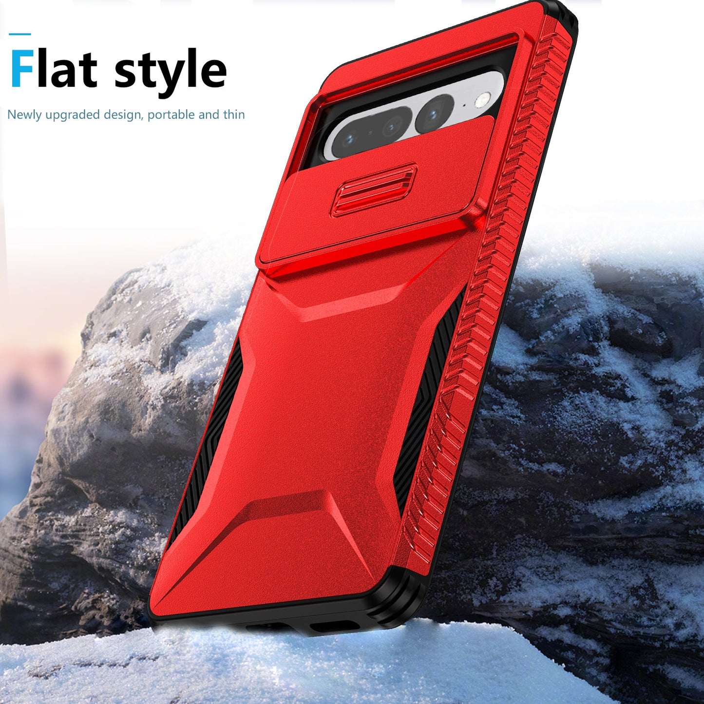 Google Pixel 7 Pro Phone Case with Sliding Camshield | Military-Grade TPU & PC Protective Anti-Scratch Anti-Skid Cover, Durable Shockproof Design