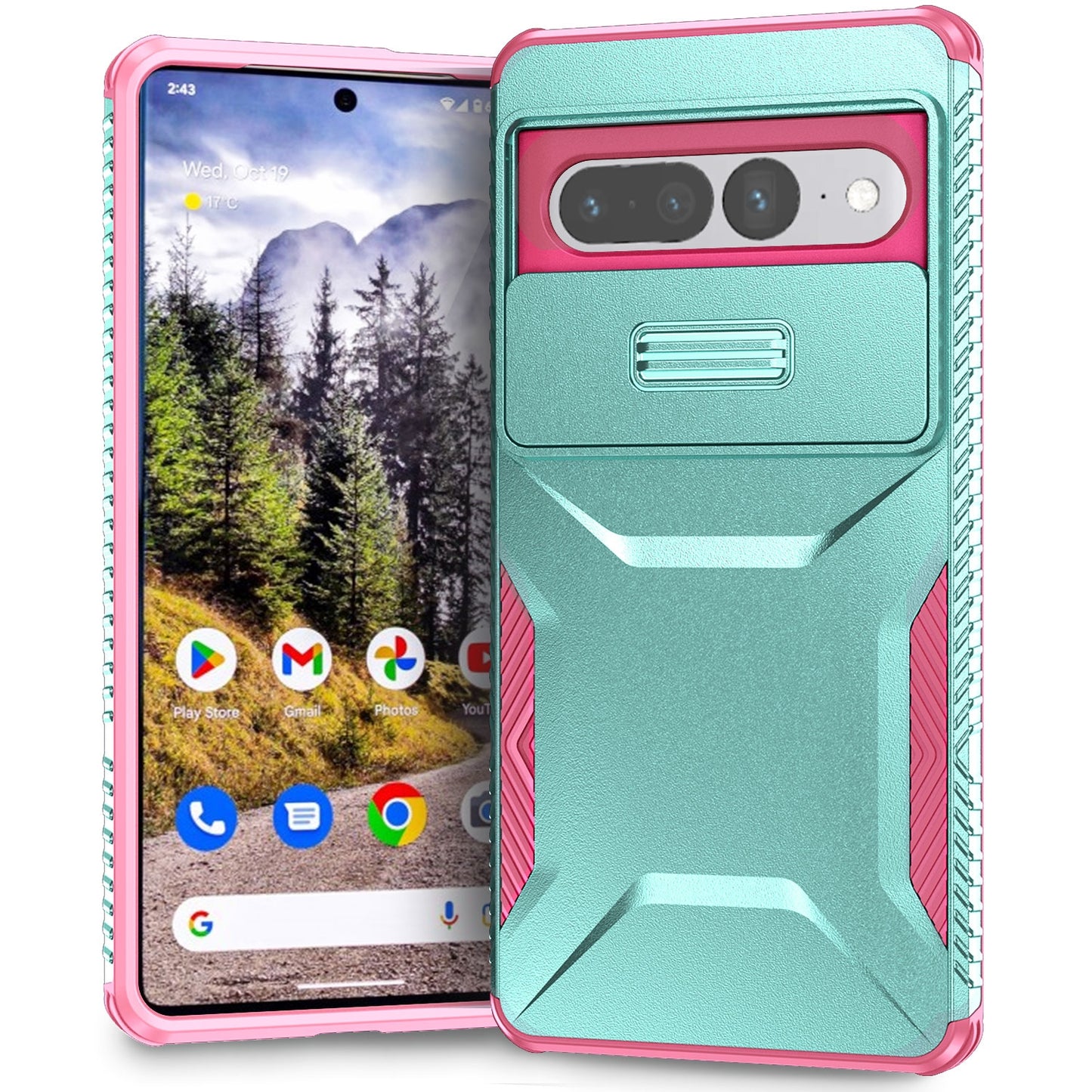 Google Pixel 7 Pro Phone Case with Sliding Camshield | Military-Grade TPU & PC Protective Anti-Scratch Anti-Skid Cover, Durable Shockproof Design