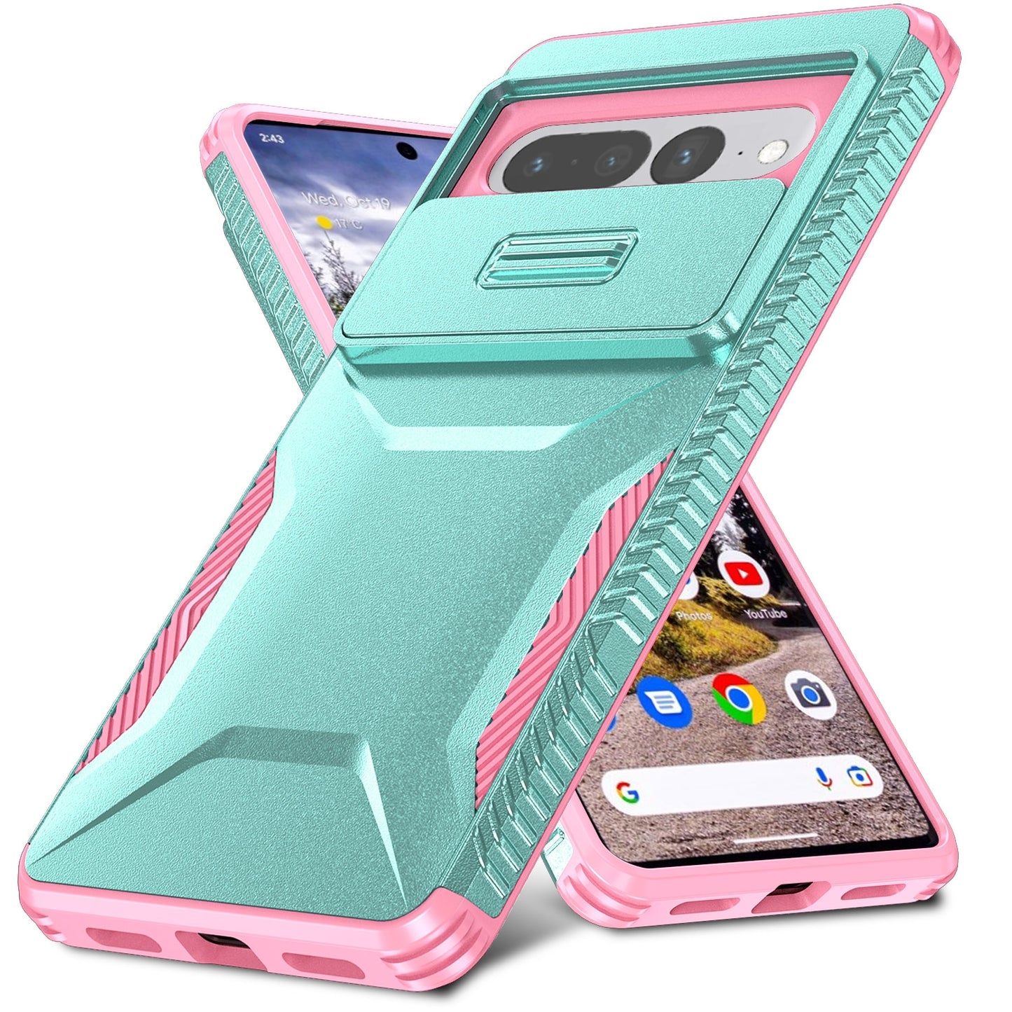 Google Pixel 7 Pro Phone Case with Sliding Camshield | Military-Grade TPU & PC Protective Anti-Scratch Anti-Skid Cover, Durable Shockproof Design