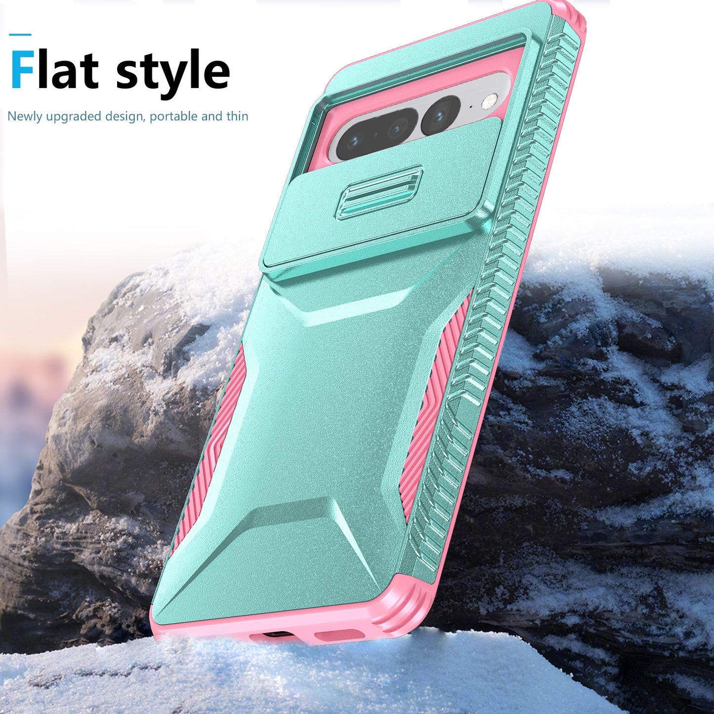 Google Pixel 7 Pro Phone Case with Sliding Camshield | Military-Grade TPU & PC Protective Anti-Scratch Anti-Skid Cover, Durable Shockproof Design
