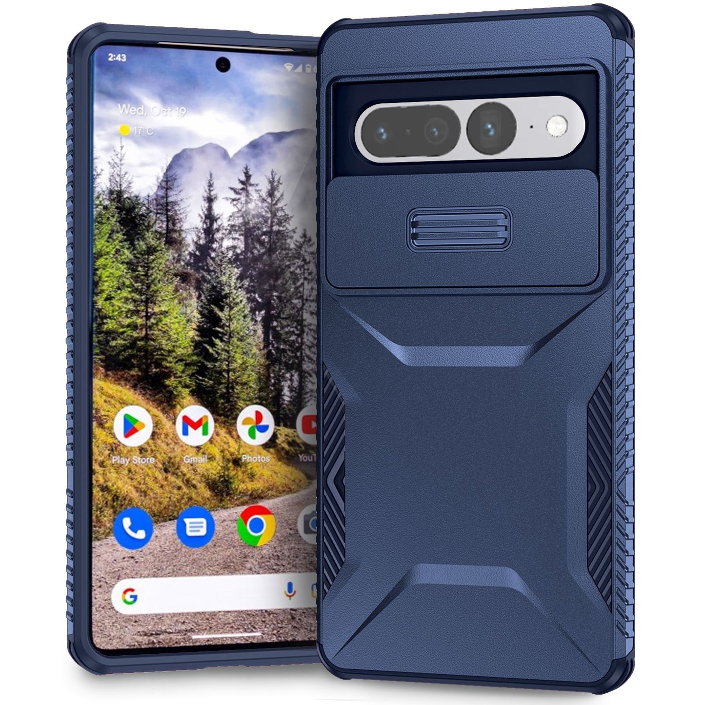 Google Pixel 7 Pro Phone Case with Sliding Camshield | Military-Grade TPU & PC Protective Anti-Scratch Anti-Skid Cover, Durable Shockproof Design