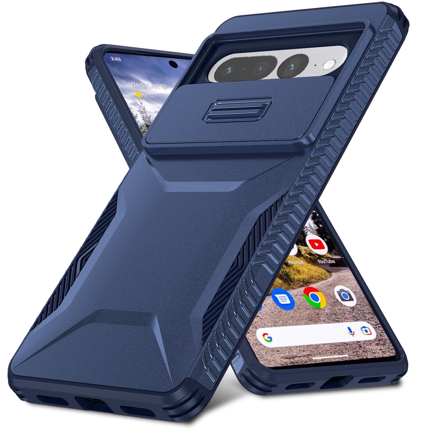Google Pixel 7 Pro Phone Case with Sliding Camshield | Military-Grade TPU & PC Protective Anti-Scratch Anti-Skid Cover, Durable Shockproof Design