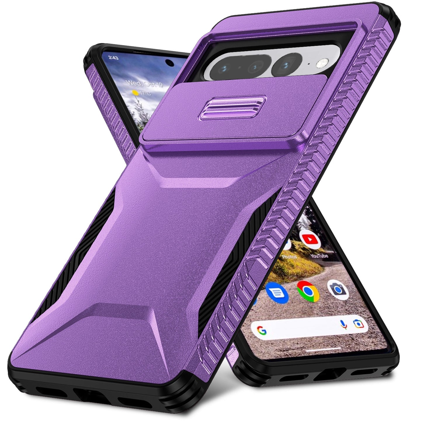 Google Pixel 7 Pro Phone Case with Sliding Camshield | Military-Grade TPU & PC Protective Anti-Scratch Anti-Skid Cover, Durable Shockproof Design