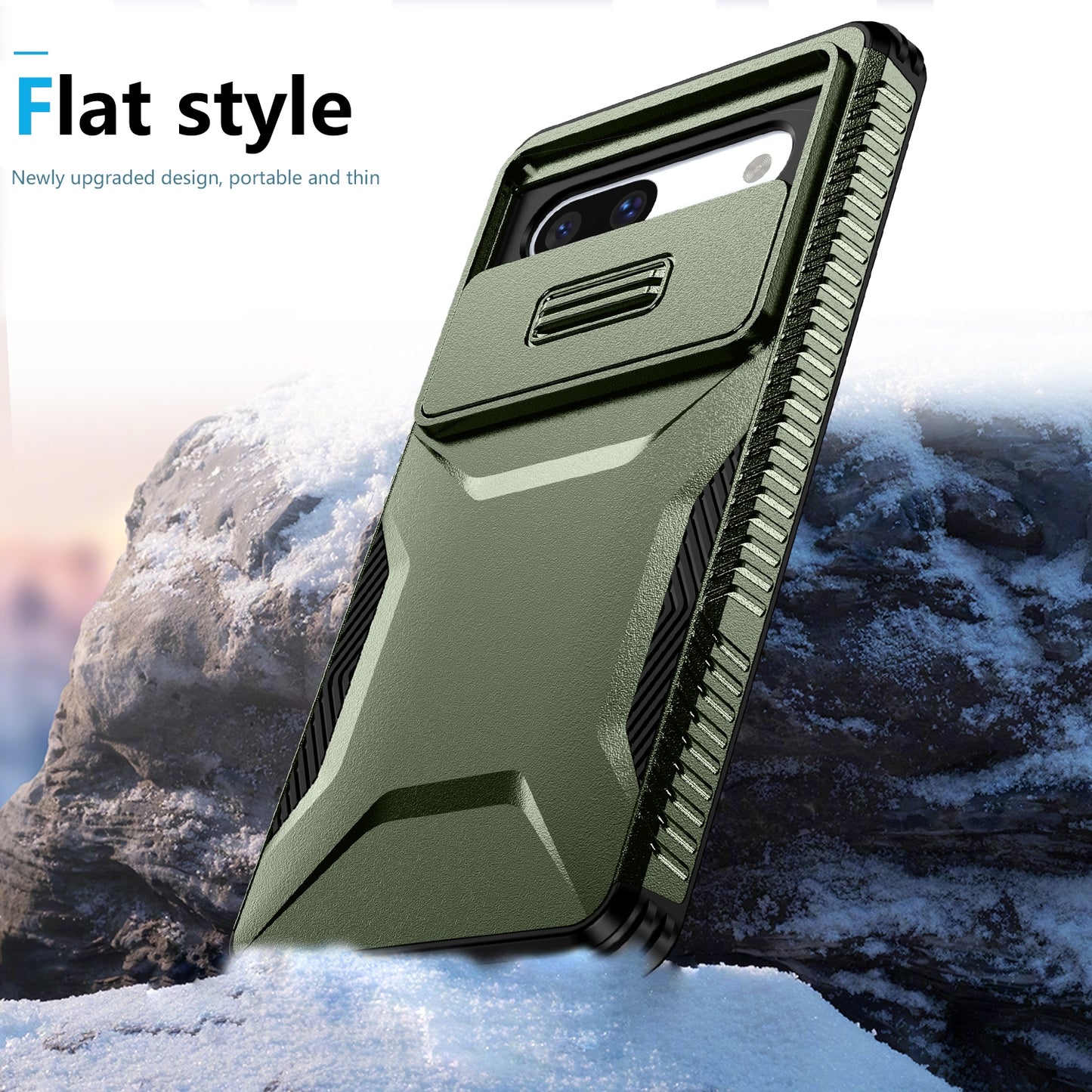 Google Pixel 7a Phone Case with Sliding Camshield | Military-Grade TPU & PC Protective Anti-Scratch Anti-Skid Cover, Durable Shockproof Design