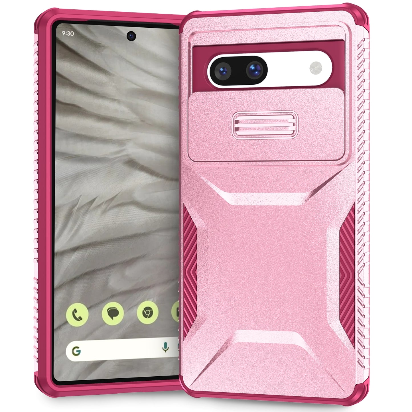 Google Pixel 7a Phone Case with Sliding Camshield | Military-Grade TPU & PC Protective Anti-Scratch Anti-Skid Cover, Durable Shockproof Design