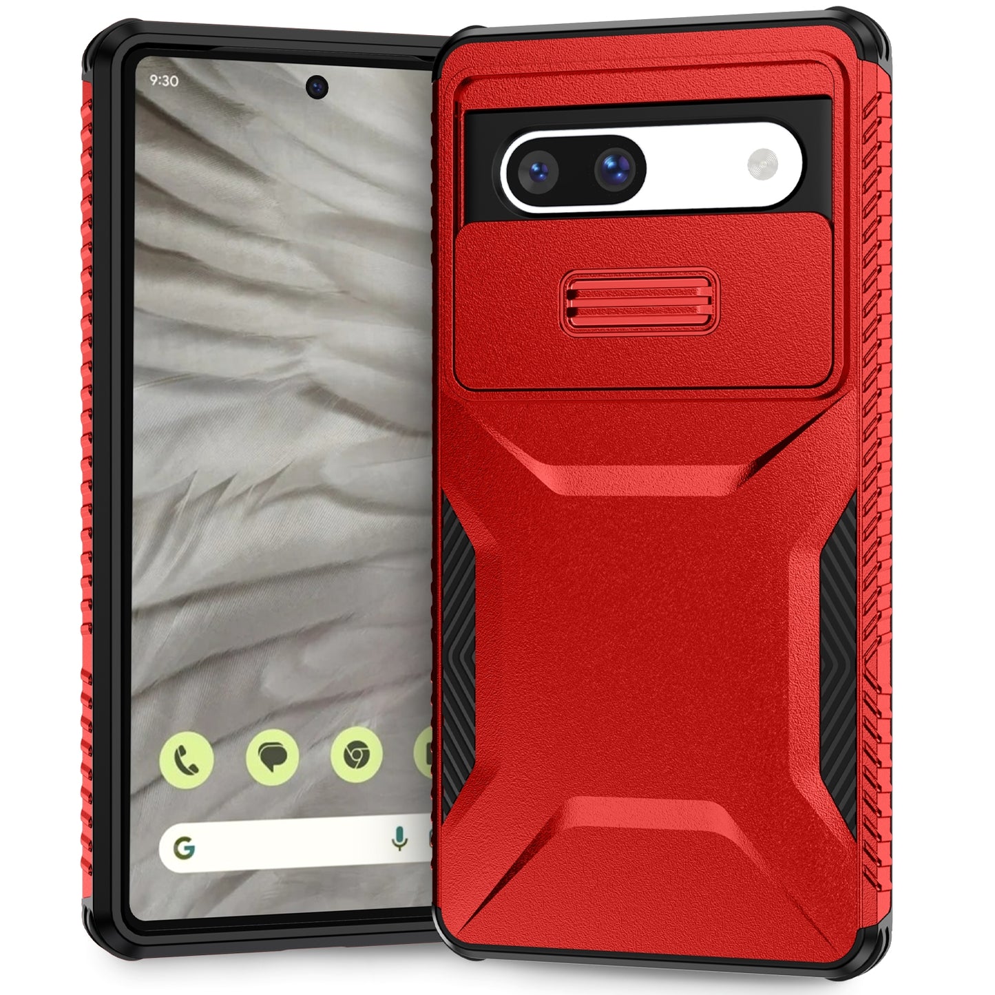 Google Pixel 7a Phone Case with Sliding Camshield | Military-Grade TPU & PC Protective Anti-Scratch Anti-Skid Cover, Durable Shockproof Design