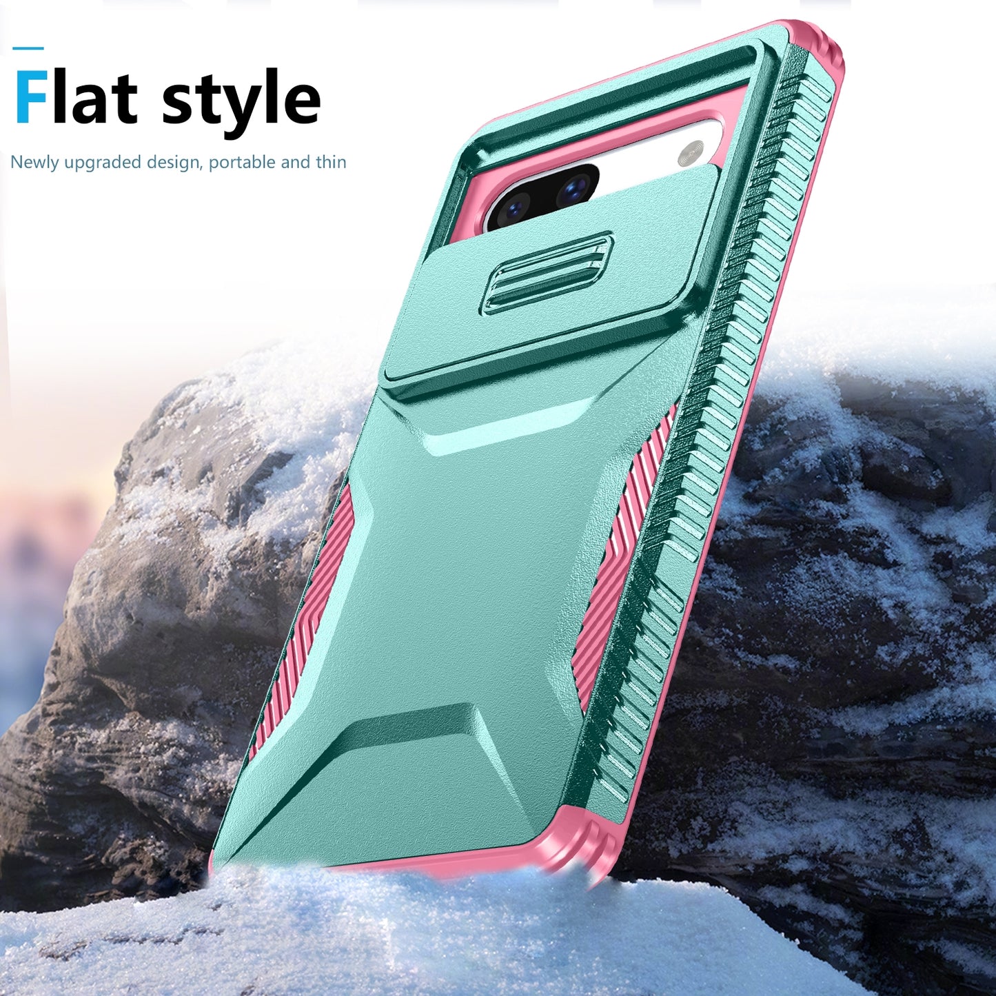 Google Pixel 7a Phone Case with Sliding Camshield | Military-Grade TPU & PC Protective Anti-Scratch Anti-Skid Cover, Durable Shockproof Design