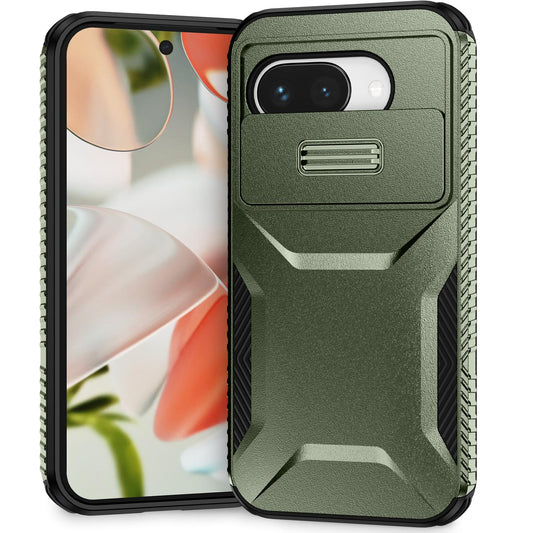 Google Pixel 9a Phone Case with Sliding Camshield | Military-Grade TPU & PC Protective Anti-Scratch Anti-Skid Cover, Durable Shockproof Design