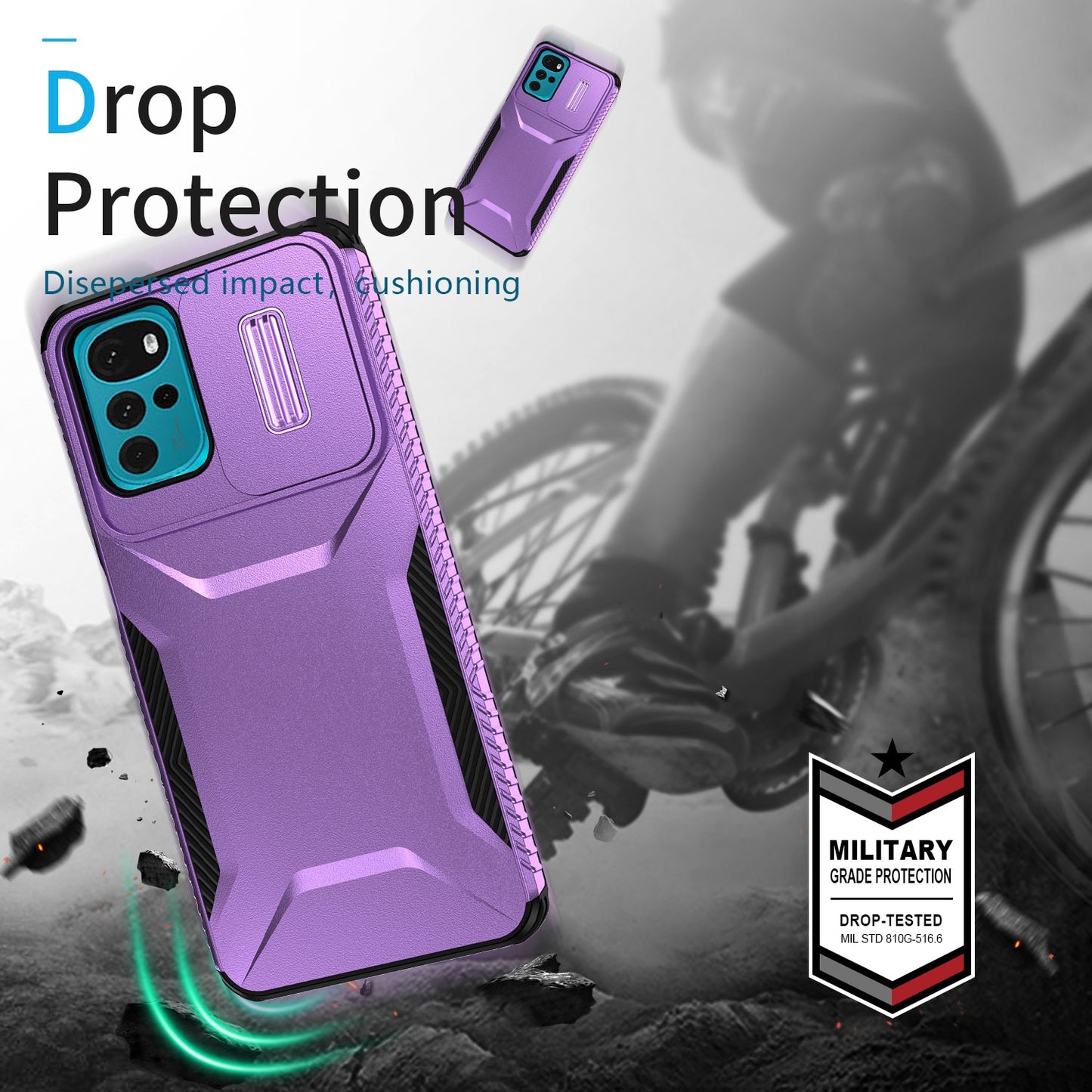 Motorola Moto G22 2024 Phone Case with Sliding Camshield | Military-Grade TPU & PC Protective Anti-Scratch Anti-Skid Cover, Durable Shockproof Design