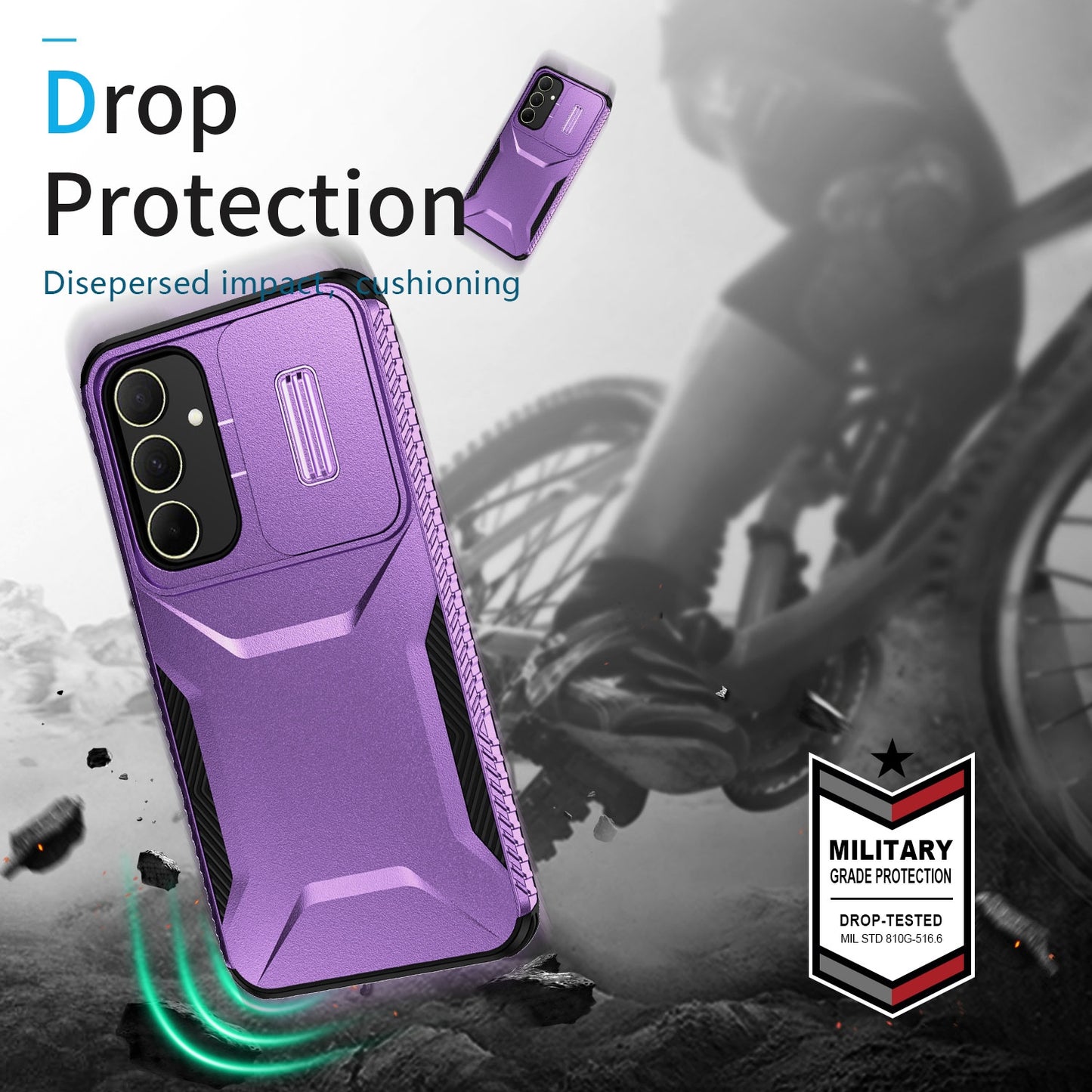 Samsung Galaxy A35 5G Phone Case with Sliding Camshield | Military-Grade TPU & PC Protective Anti-Scratch Anti-Skid Cover, Durable Shockproof Design