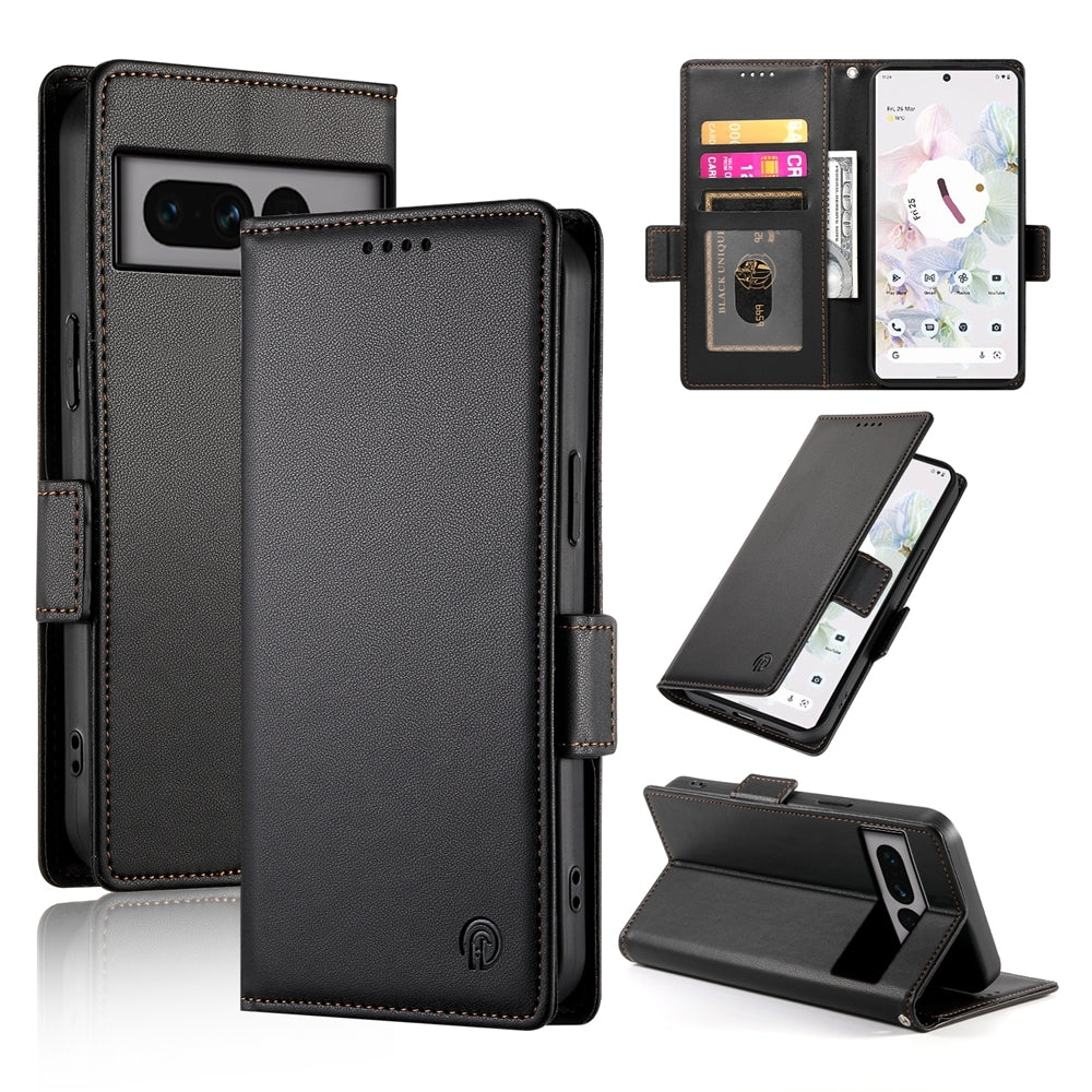 Google Pixel 7 Pro Magnetic Leather Wallet Case with Card Slots, Stand Function & Full Protection