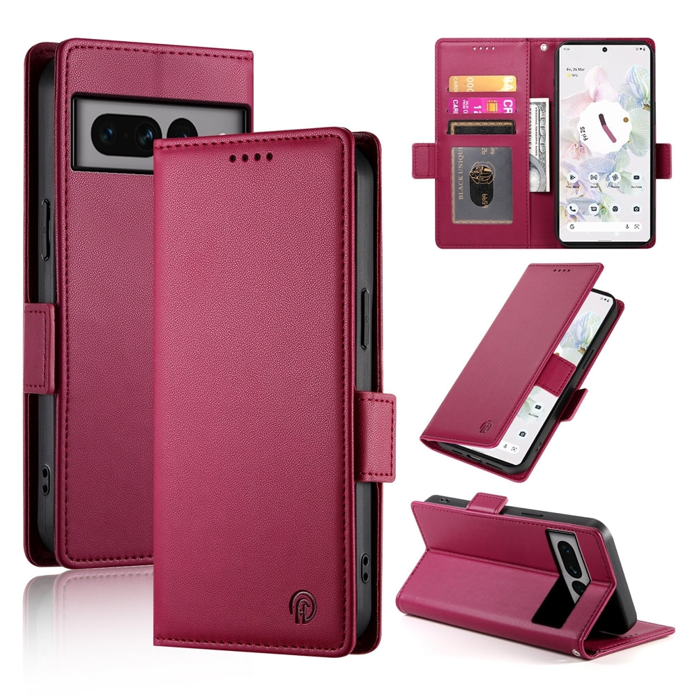Google Pixel 7 Pro Magnetic Leather Wallet Case with Card Slots, Stand Function & Full Protection