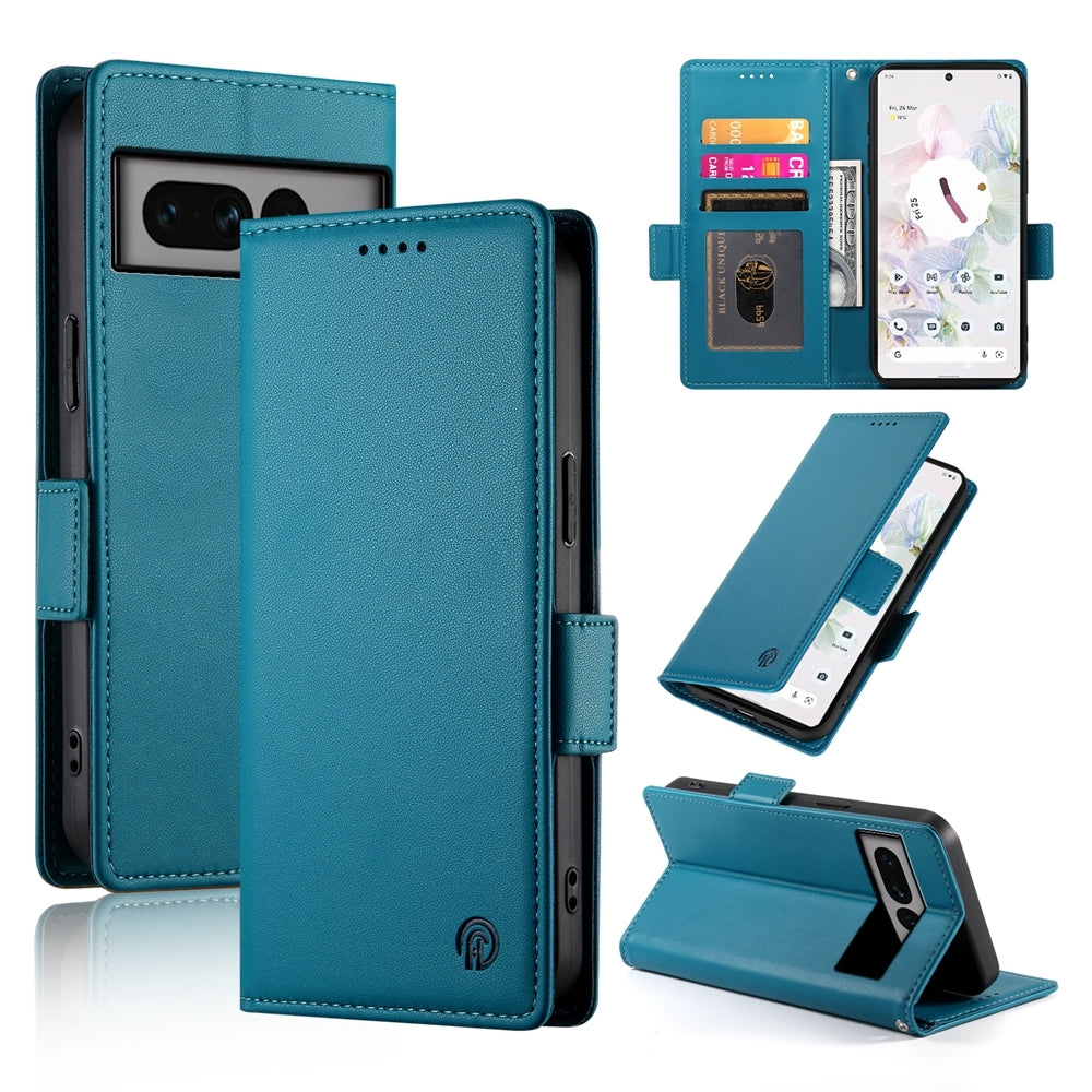 Google Pixel 7 Pro Magnetic Leather Wallet Case with Card Slots, Stand Function & Full Protection