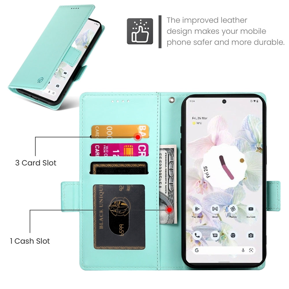 Google Pixel 7 Pro Magnetic Leather Wallet Case with Card Slots, Stand Function & Full Protection