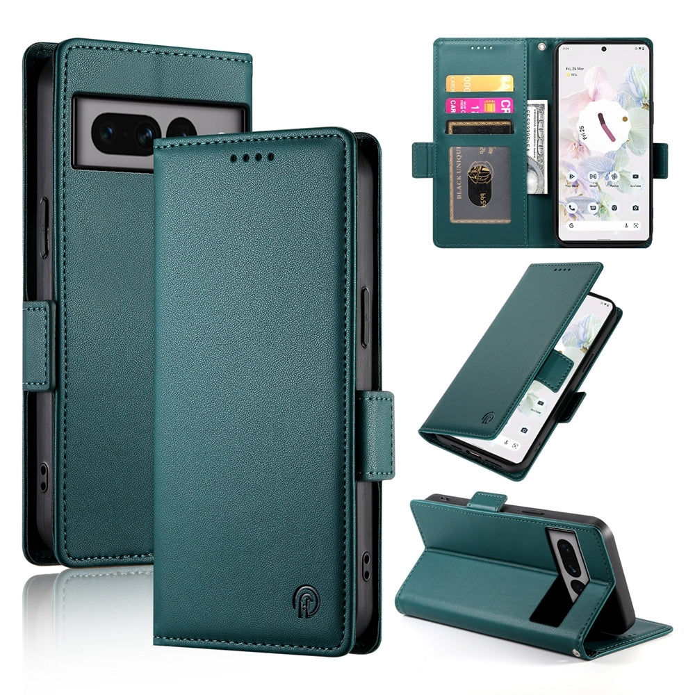 Google Pixel 7 Pro Magnetic Leather Wallet Case with Card Slots, Stand Function & Full Protection