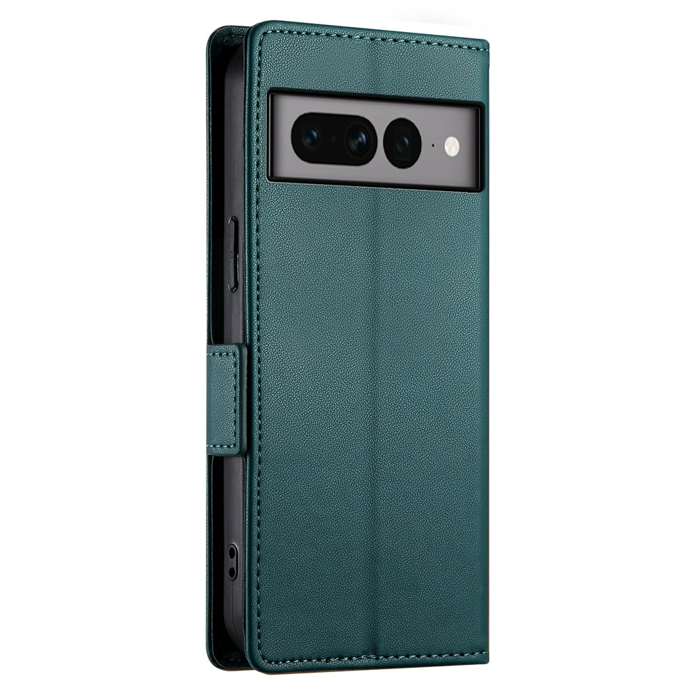 Google Pixel 7 Pro Magnetic Leather Wallet Case with Card Slots, Stand Function & Full Protection