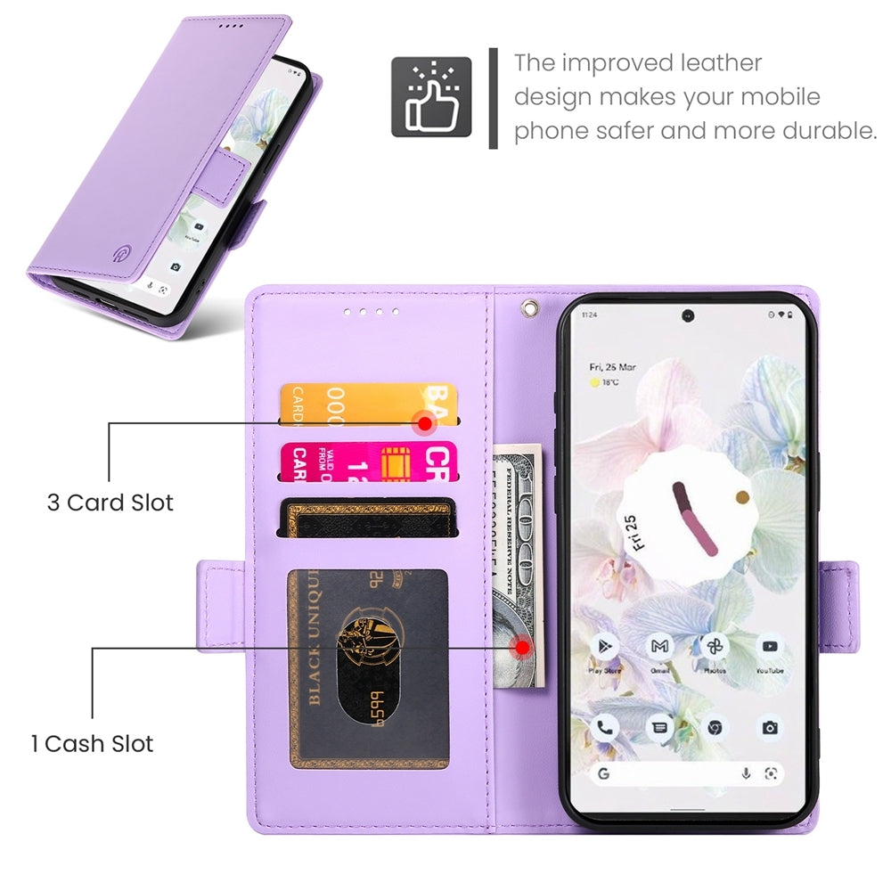 Google Pixel 7 Pro Magnetic Leather Wallet Case with Card Slots, Stand Function & Full Protection