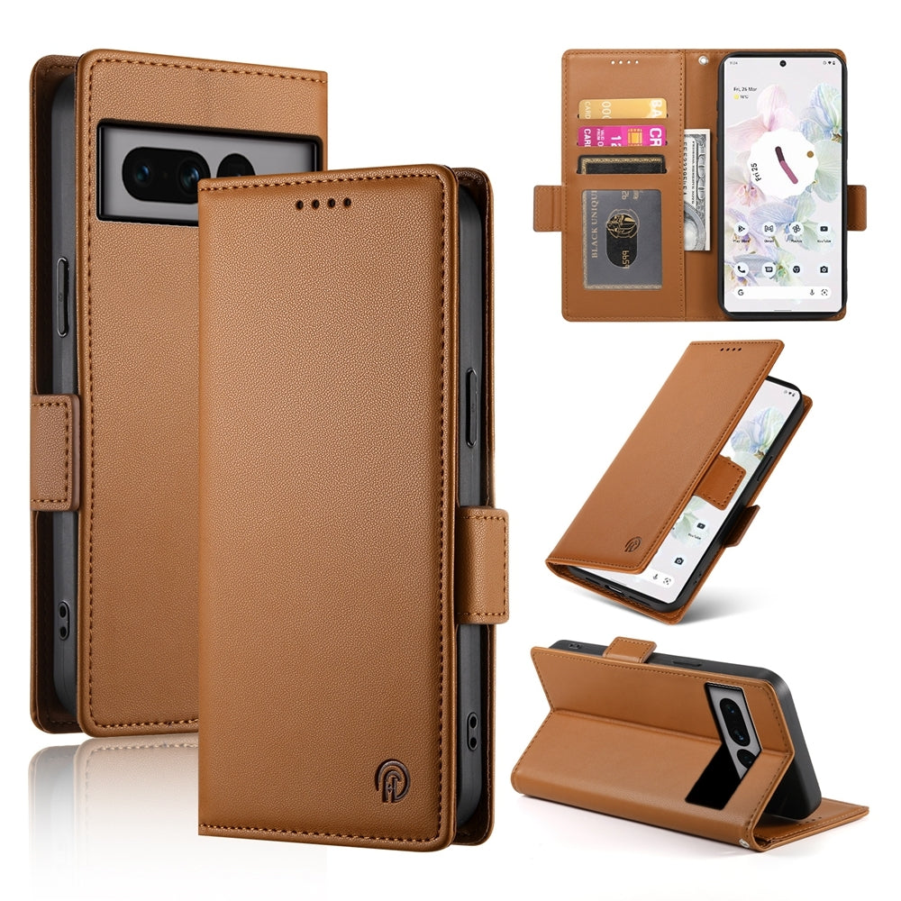 Google Pixel 7 Pro Magnetic Leather Wallet Case with Card Slots, Stand Function & Full Protection