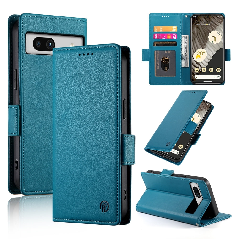 Google Pixel 7a Magnetic Leather Wallet Case with Card Slots, Stand Function & Full Protection