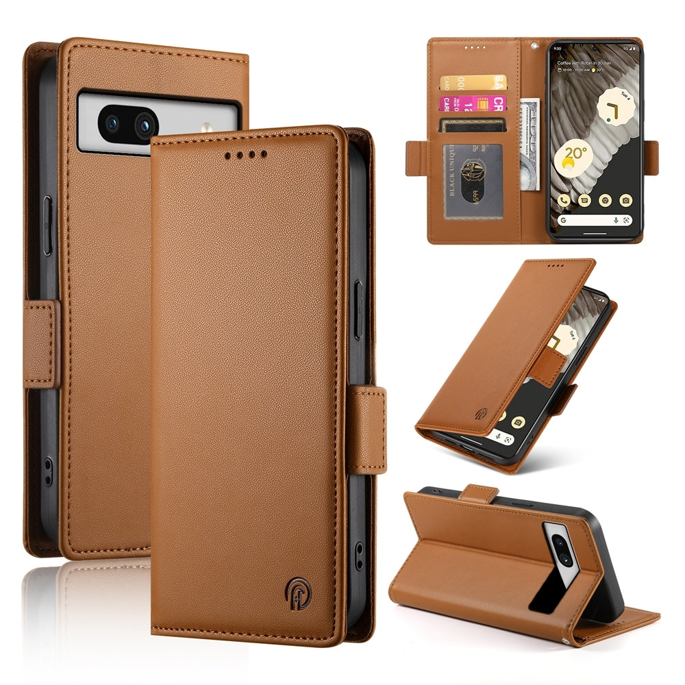 Google Pixel 7a Magnetic Leather Wallet Case with Card Slots, Stand Function & Full Protection