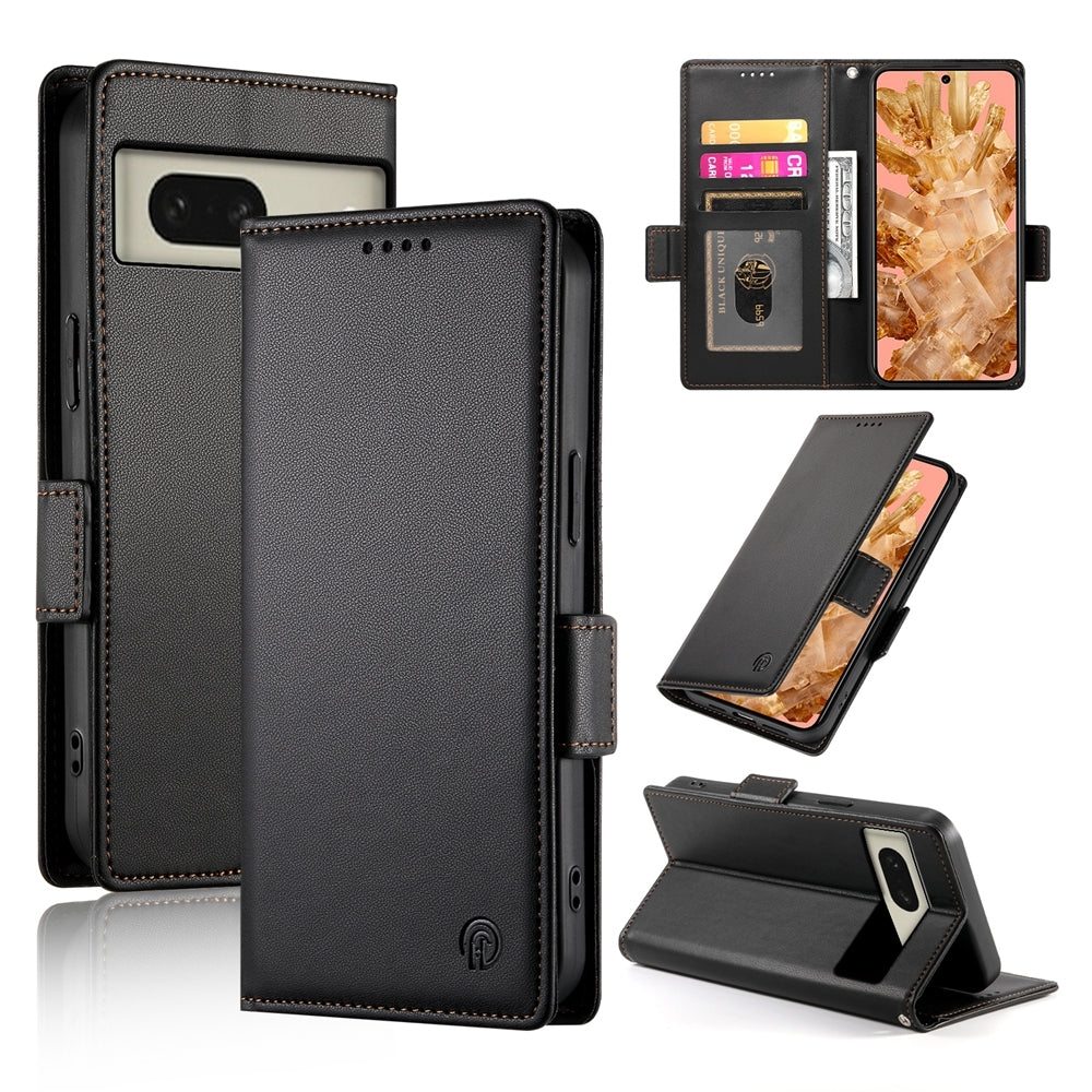 Google Pixel 8 Magnetic Leather Wallet Case with Card Slots, Stand Function & Full Protection