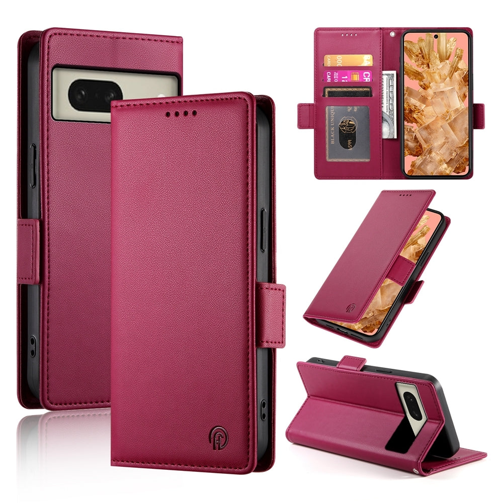 Google Pixel 8 Magnetic Leather Wallet Case with Card Slots, Stand Function & Full Protection