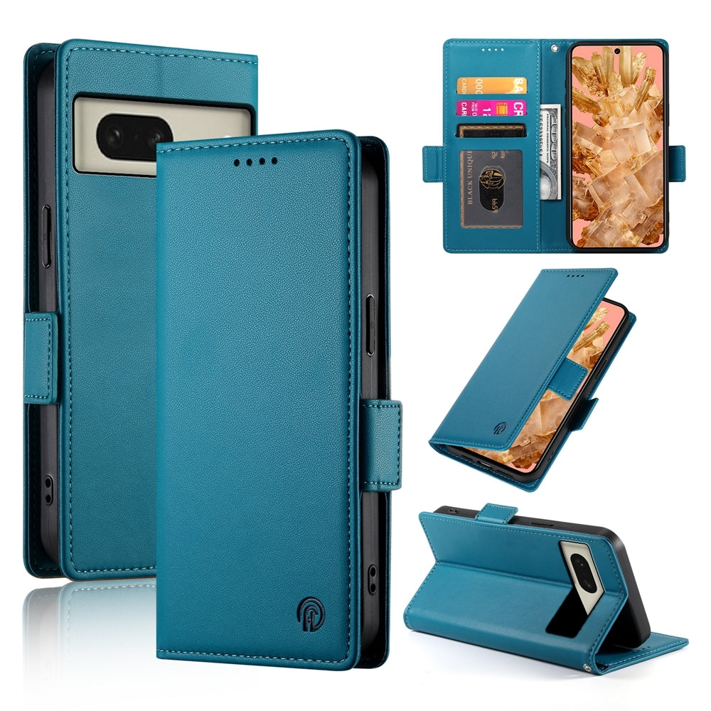 Google Pixel 8 Magnetic Leather Wallet Case with Card Slots, Stand Function & Full Protection