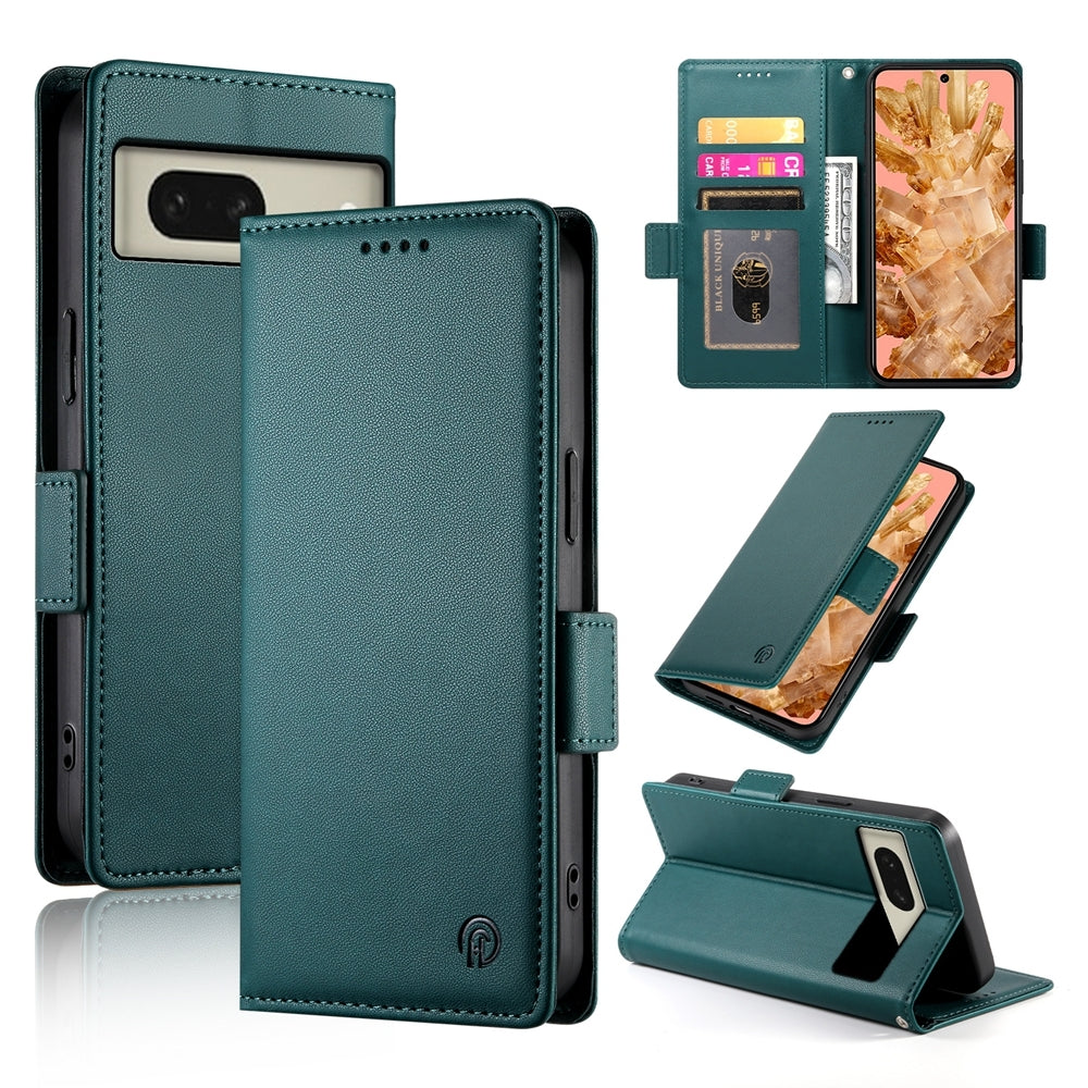 Google Pixel 8 Magnetic Leather Wallet Case with Card Slots, Stand Function & Full Protection