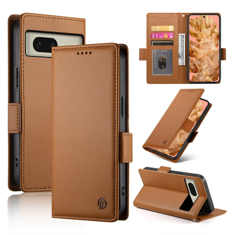 Google Pixel 8 Magnetic Leather Wallet Case with Card Slots, Stand Function & Full Protection