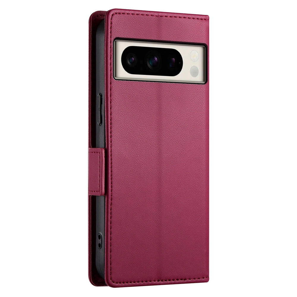 Google Pixel 8 Pro Magnetic Leather Wallet Case with Card Slots, Stand Function & Full Protection