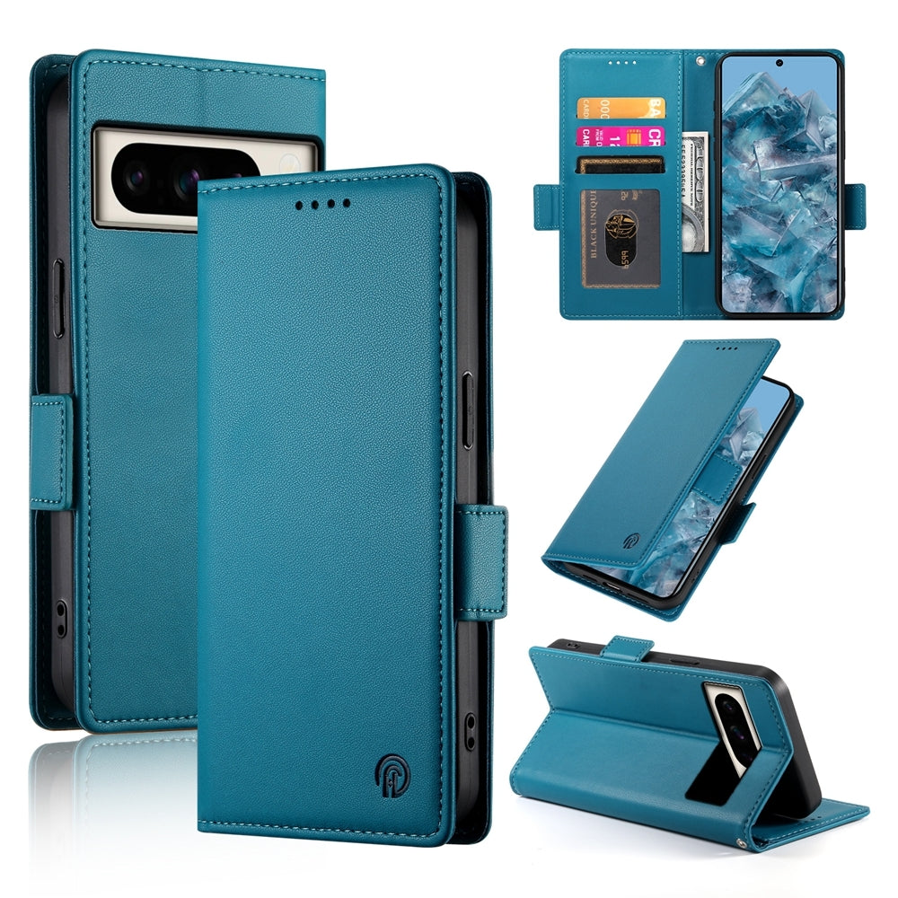 Google Pixel 8 Pro Magnetic Leather Wallet Case with Card Slots, Stand Function & Full Protection