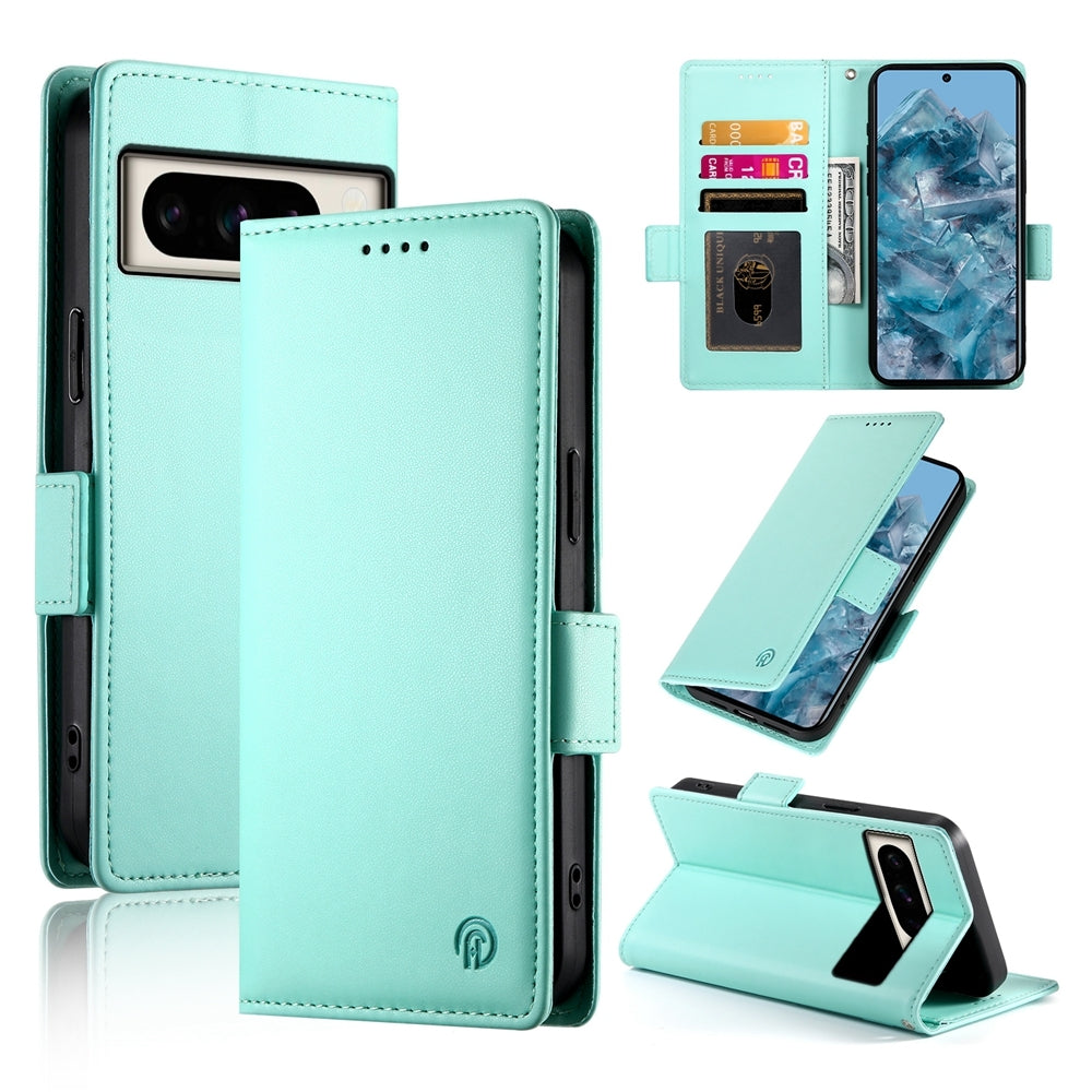Google Pixel 8 Pro Magnetic Leather Wallet Case with Card Slots, Stand Function & Full Protection