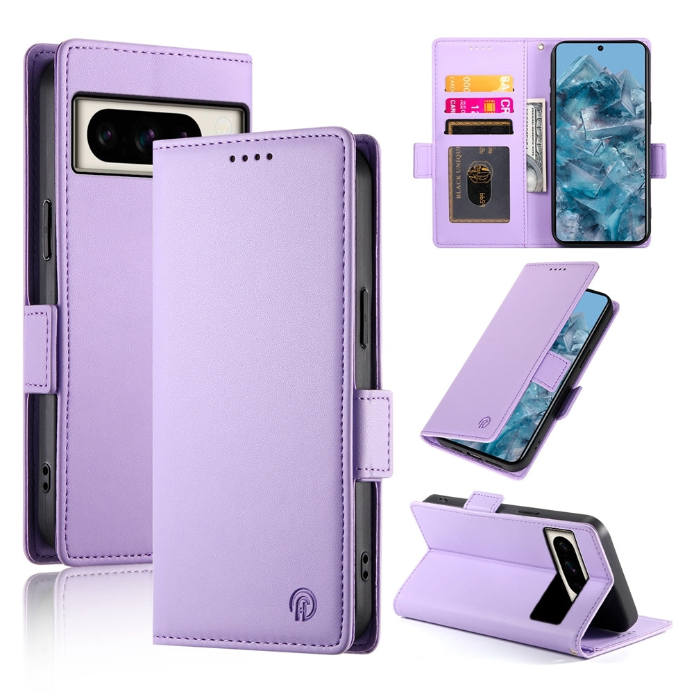 Google Pixel 8 Pro Magnetic Leather Wallet Case with Card Slots, Stand Function & Full Protection