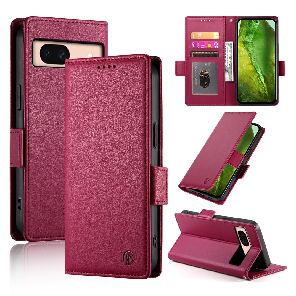 Google Pixel 8a Magnetic Leather Wallet Case with Card Slots, Stand Function & Full Protection