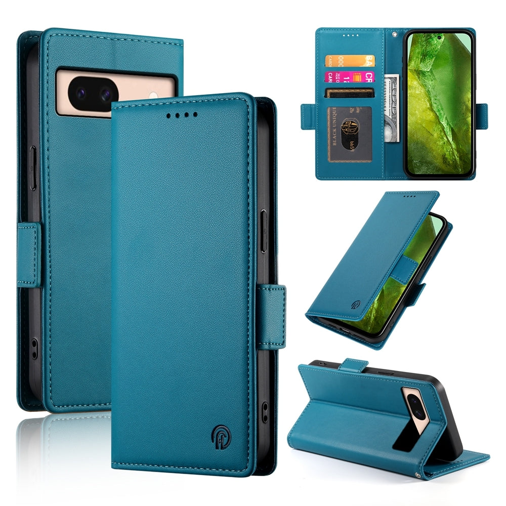 Google Pixel 8a Magnetic Leather Wallet Case with Card Slots, Stand Function & Full Protection