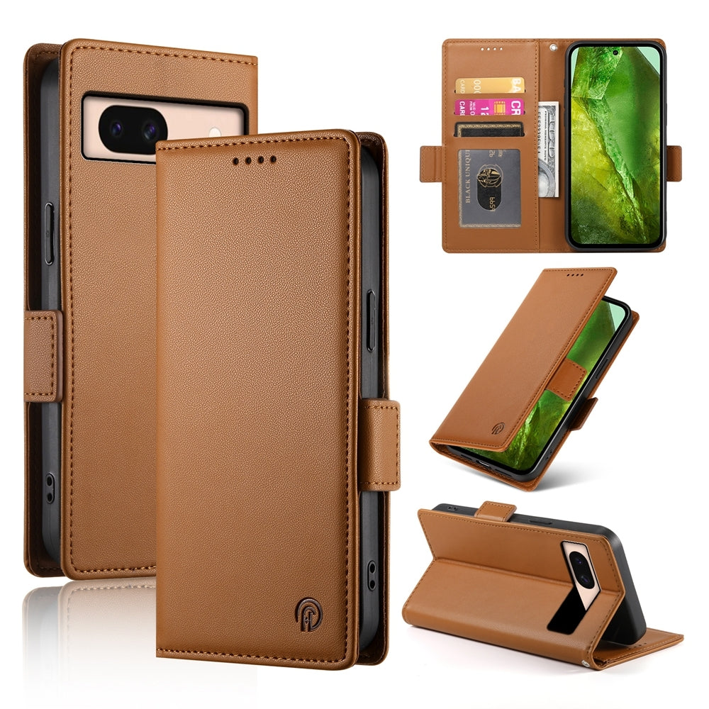 Google Pixel 8a Magnetic Leather Wallet Case with Card Slots, Stand Function & Full Protection