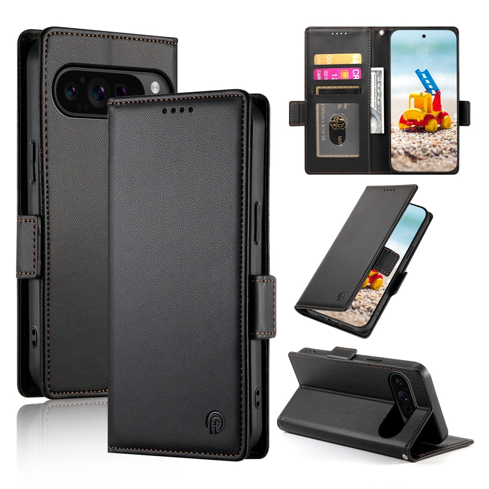 Google Pixel 9 Pro Magnetic Leather Wallet Case with Card Slots, Stand Function & Full Protection