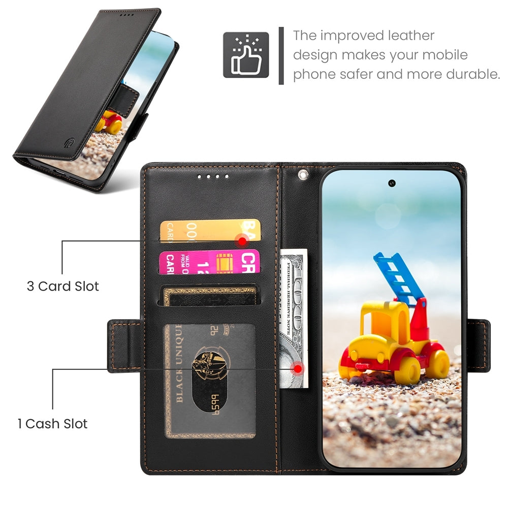 Google Pixel 9 Pro Magnetic Leather Wallet Case with Card Slots, Stand Function & Full Protection
