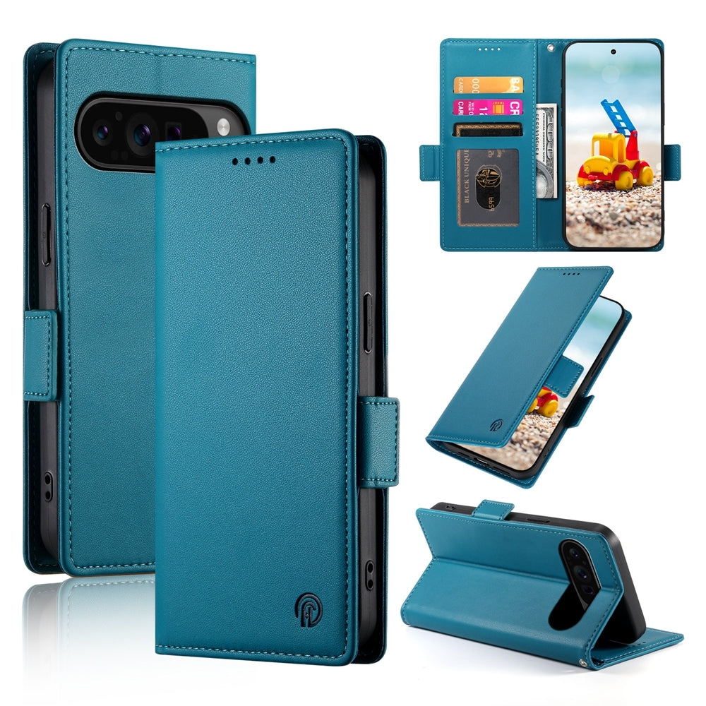 Google Pixel 9 Pro Magnetic Leather Wallet Case with Card Slots, Stand Function & Full Protection