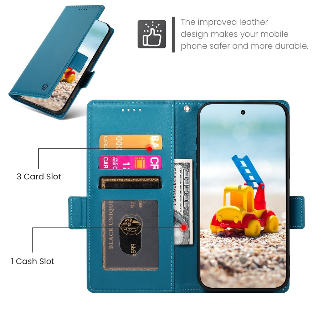 Google Pixel 9 Pro Magnetic Leather Wallet Case with Card Slots, Stand Function & Full Protection