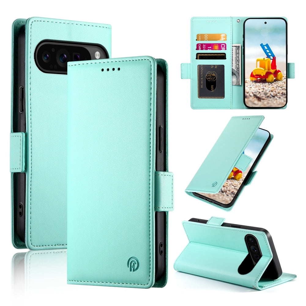 Google Pixel 9 Pro Magnetic Leather Wallet Case with Card Slots, Stand Function & Full Protection