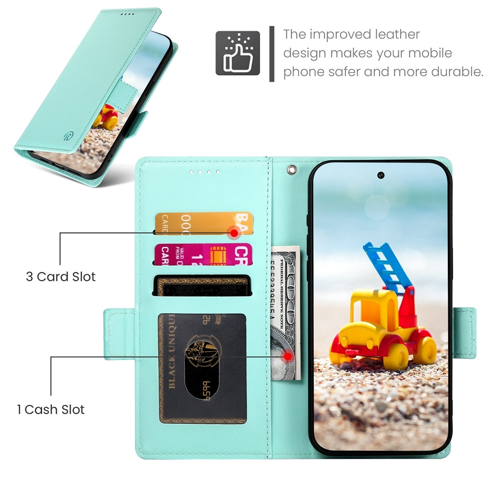 Google Pixel 9 Pro Magnetic Leather Wallet Case with Card Slots, Stand Function & Full Protection