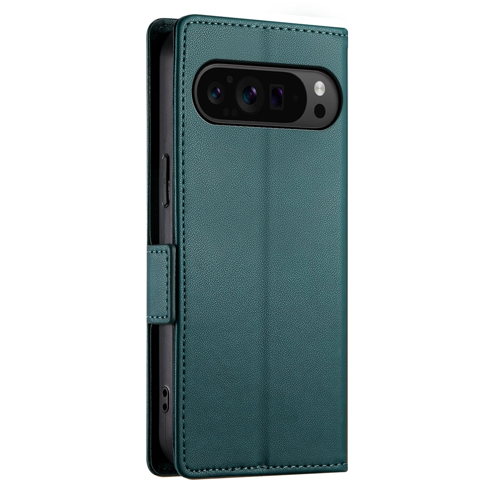 Google Pixel 9 Pro Magnetic Leather Wallet Case with Card Slots, Stand Function & Full Protection