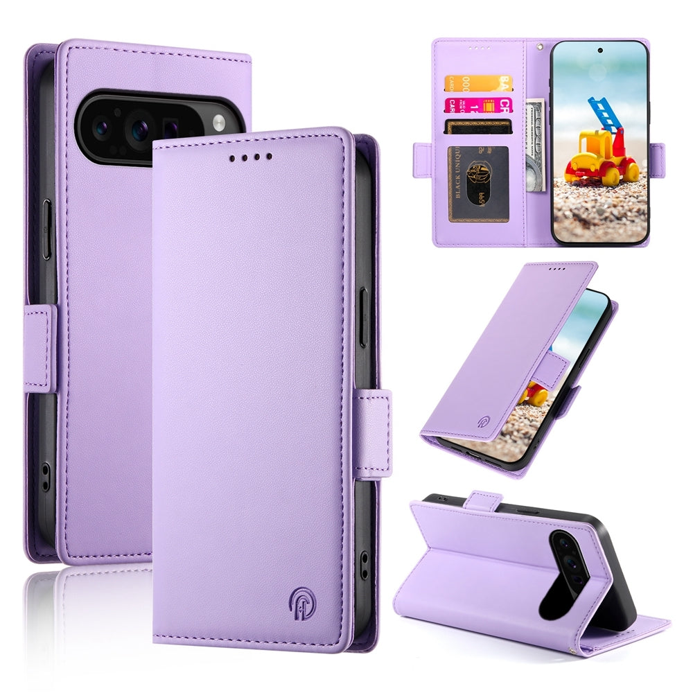 Google Pixel 9 Pro Magnetic Leather Wallet Case with Card Slots, Stand Function & Full Protection